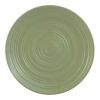 White Round Stoneware 16-Piece Dinnerware Set - Green