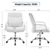 Steady 22.5 in Executive Chair, 300 lbs. Capacity, White - White