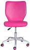 Mid-Back Office Chair with Matching Color Casters, Teal Faux Leather - Pink