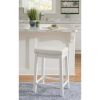 Claridge 26" Backless Counter Stool, Black with Black Faux Leather, Includes 1 Stool - White/White Faux Leather