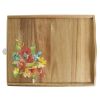 Wildflower Whimsy 4-Compartment Wood Coffee Pod Organizer, Floral - Brown