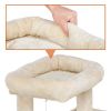 36" Cat Tree with Condo and Scratching Post Tower, Dark Gray - Beige