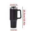 40oz Stainless Steel Handle Bottle Car Cup Double-layer Vacuum Iced Beer Cup Outdoor Portable Travel Insulation Cup - Chocolate - 40oz