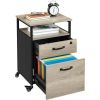 Industrial Rolling File Cabinet with 2 Drawers, Rustic Gray - Rustic Gray