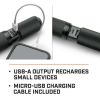 1800 Lumen Rechargeable Focusing Flashlight - IPX8 Waterproof, Black & Green - Black