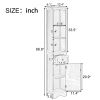 Tall Bathroom Cabinet, Freestanding Storage Cabinet with Drawer, MDF Board, Adjustable Shelf, Green - as Pic