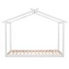 Twin XL/King Size House Platform Bed with Trundle,Roof Design - White