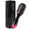Hair Dryer 3 in 1 Hot Air Brush Styler and Volumizer Blow Dryer Salon Blower Brush Electric Hair Straightener Curler Comb - pink