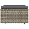 Patio Footrest with Cushion Gray 21.7"x21.7"x11.8" Poly Rattan - Gray