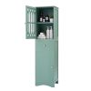 Tall Bathroom Cabinet, Freestanding Storage Cabinet with Drawer and Doors, MDF Board, Acrylic Door, Adjustable Shelf, Green - as Pic