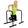 Fit Dip Stand Station Body Press Bar with Safety Connector - Black