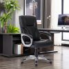 Comfortable Office Chair with Bonded Leather and PVC Upholstery, Adjustable Armrests, and Gas Lift - as Pic