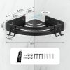 Shower Corner Shelf Caddy 2 Pack shower Organizer Corner No Drill Shower Storage Rust Proof Bathroom Corner Wall Shelf shampoo holder Silver - Black