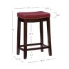Claridge 26" Backless Counter Stool, Black with Black Faux Leather, Includes 1 Stool - Dark Brown with Red Faux Leather