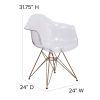 Flash Furniture Alonza Series Transparent Side Chair with Gold Base - Gold